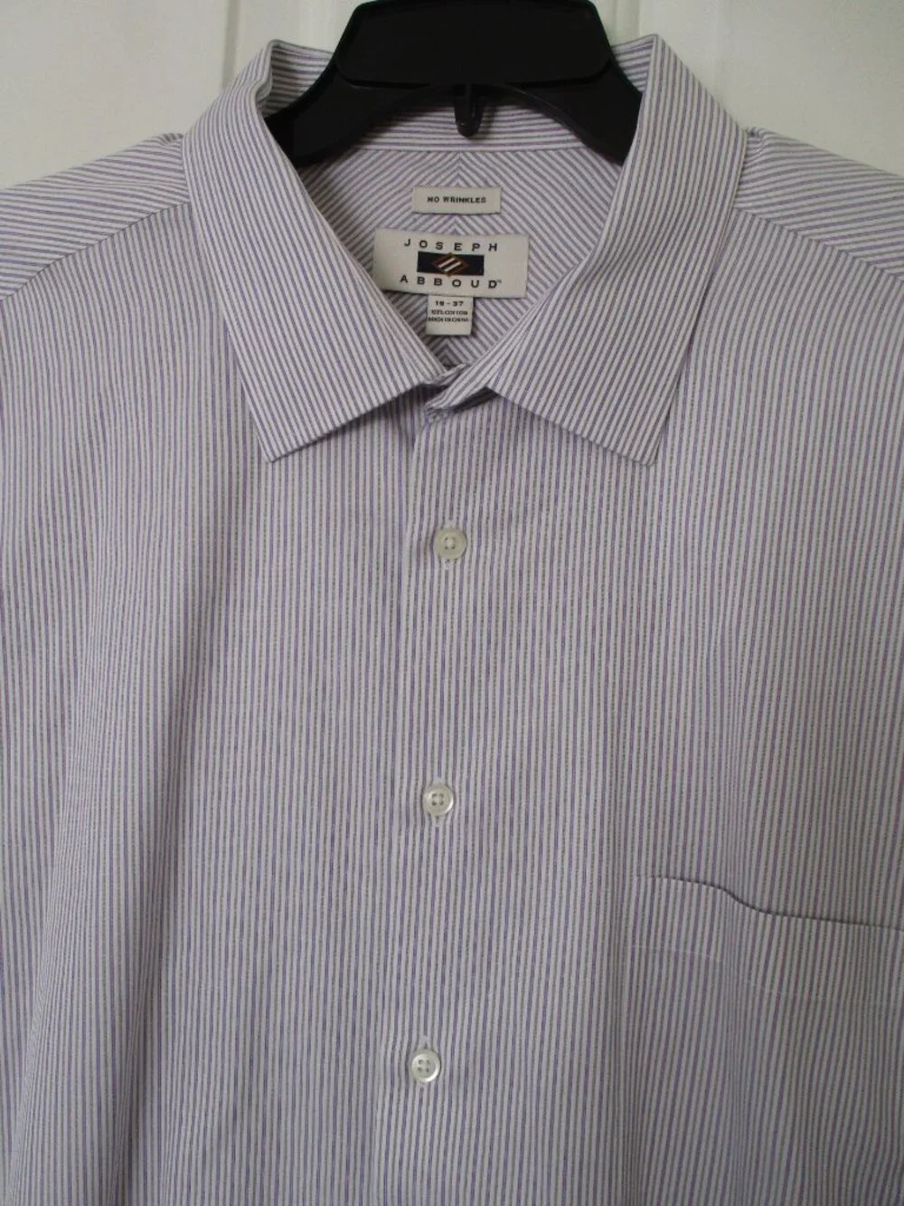 Joseph Abboud Mens L/S Purple Cotton Stripe Dress Shirt - Size 19.5/37* Tall